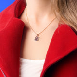 Ivy Pink Frosch Halskette