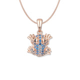 Lou Blue Frosch Halskette
