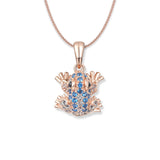 Lou Blue Frosch Halskette