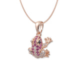Ivy Pink Frosch Halskette