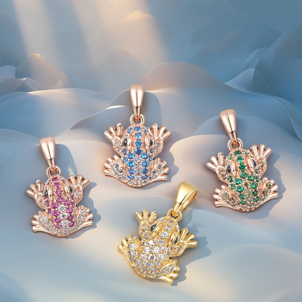 Farbenfroher Frosch-Schmuck aus 925 Sterling Silber
