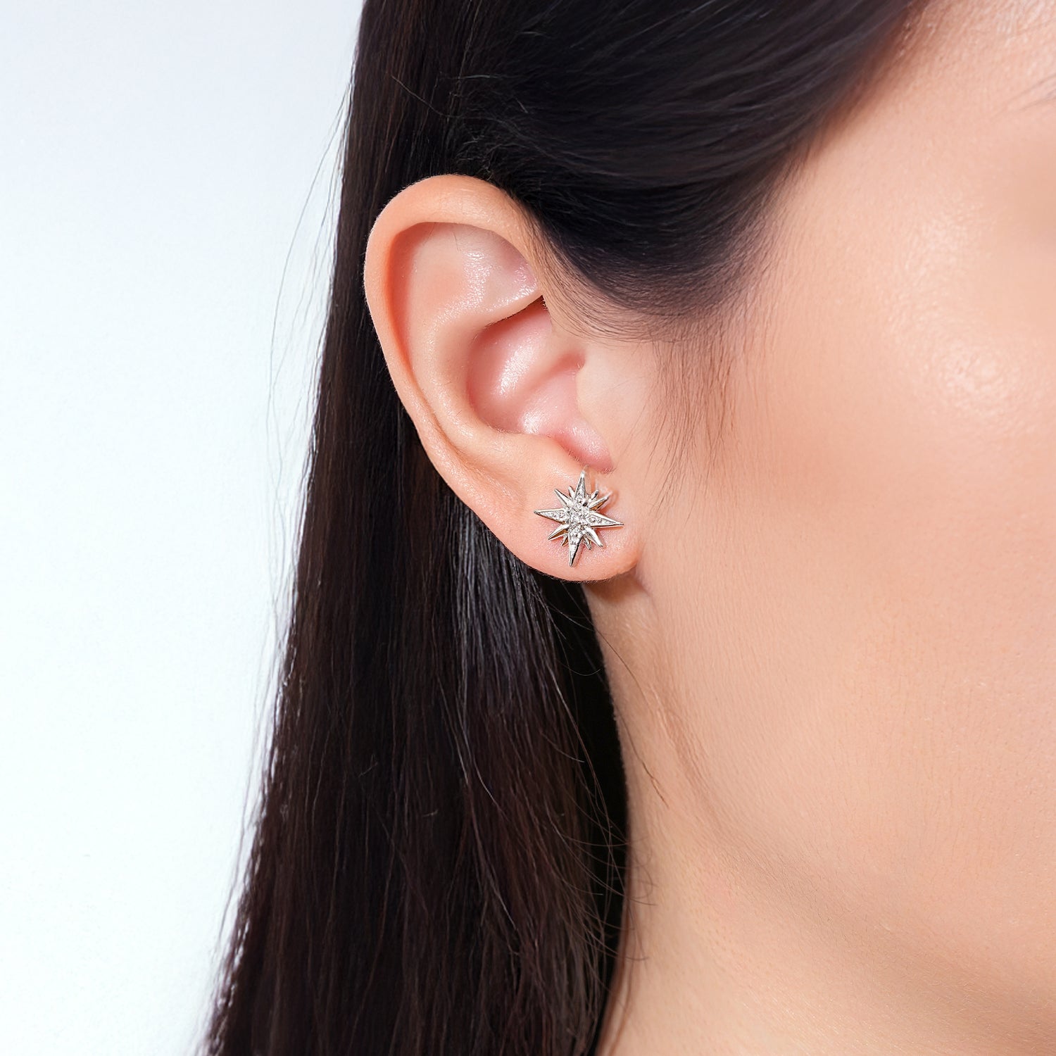 Astra Boucles d'oreilles Étoile Argent