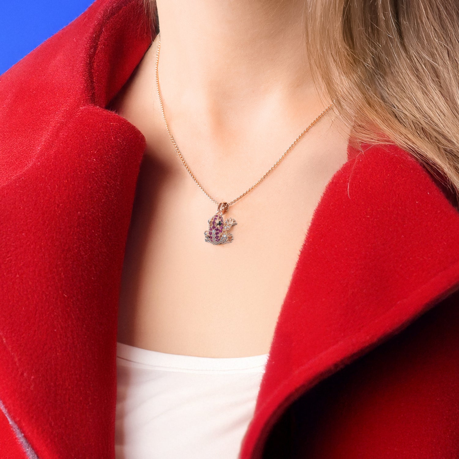 Ivy Pink Collier Grenouille