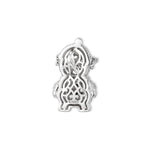 Rückseite des Bobby Schneemann-Anhängers von SEINERZEIT aus 925 Sterling Silber mit offen gearbeitetem Design