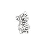 Rückseitige Schrägansicht des Bobby Schneemann-Anhängers von SEINERZEIT aus 925 Sterling Silber