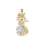 Vergoldeter Crystal Fox Infinity Anhänger mit abstraktem Fuchs und Unendlichkeitssymbol, besetzt mit weißen Zirkonia