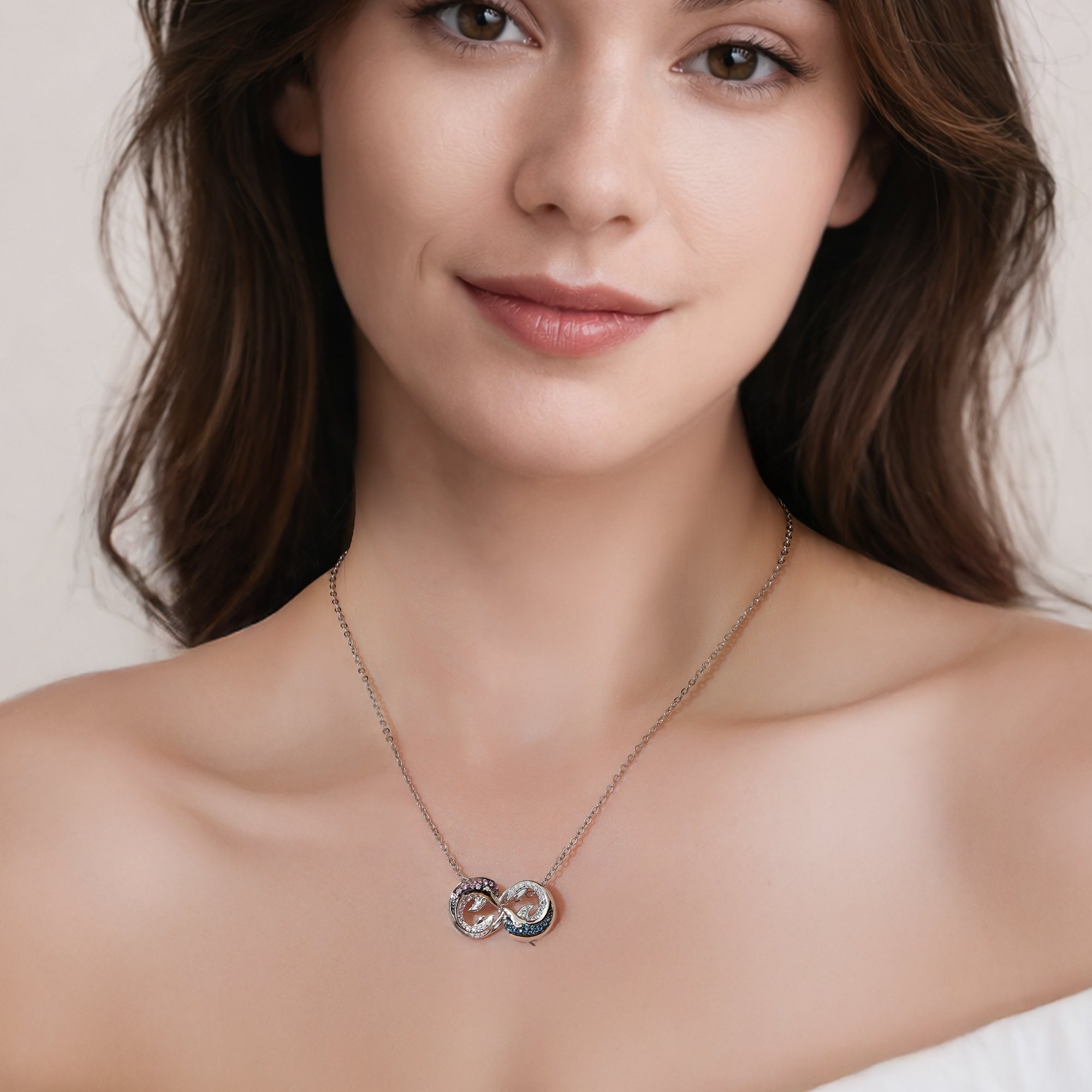 Duo Delfin Infinity Anhänger