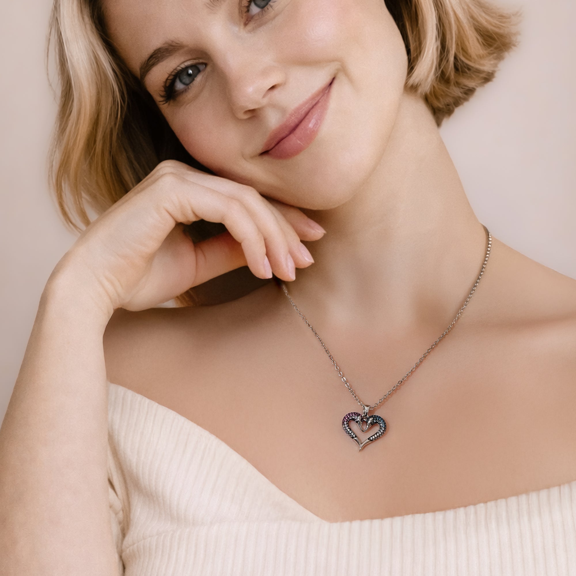 Duo Schwan Herz Anhänger