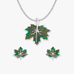 Ashley Ahornblatt Schmuck-Set von SEINERZEIT mit Blatt-Anhänger, Ohrringen und Silberkette aus 925 Sterling Silber
