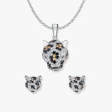 Jack Jaguar Schmuck-Set von SEINERZEIT mit Jaguar-Anhänger an Silberkette und passenden Ohrringen aus 925 Sterling Silber