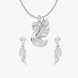 Sofia Schwan Schmuck-Set von SEINERZEIT mit Schwan-Anhänger, Ohrringen und Silberkette aus 925 Sterling Silber