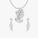 Set di gioielli Sofia Schwan di SEINERZEIT con ciondolo a forma di cigno, orecchini e catenina in argento sterling 925