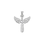 Filigraner Mira Engel-Anhänger von SEINERZEIT aus rhodiniertem 925 Sterling Silber mit weißem Herz-Zirkonia 