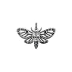 Nyx Motten-Anhänger von SEINERZEIT aus 925 Sterling Silber mit schwarzen Zirkonia und Totenkopf-Motiv