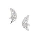 Pixie Feen-Ohrringe von SEINERZEIT aus 925 Sterling Silber mit weißen Zirkonia und filigranen Feenflügeln