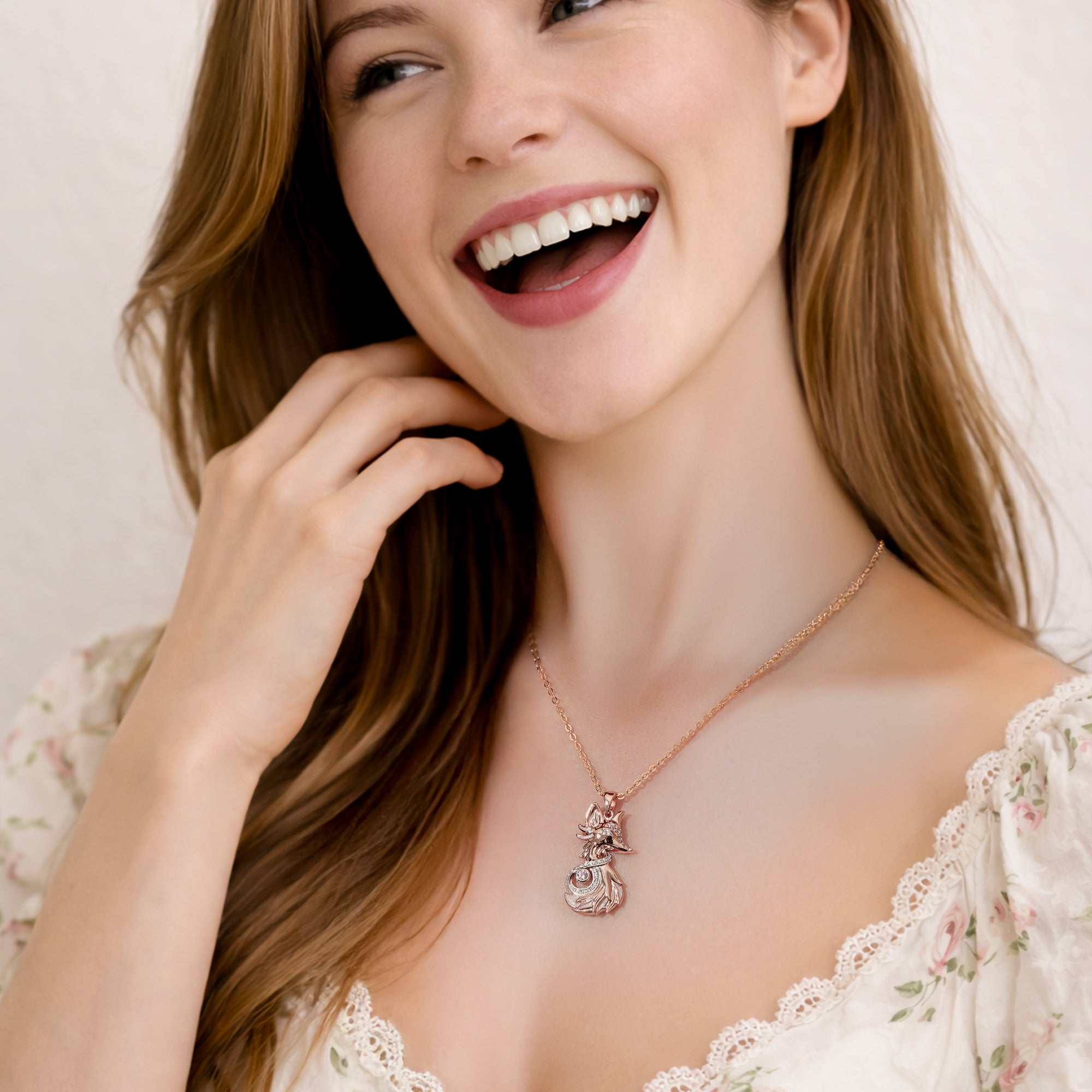 Rosé Fox Infinity Anhänger