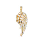 Seraph Engelsflügel-Anhänger von SEINERZEIT aus vergoldetem 925 Sterling Silber mit weißen Zirkonia und filigranem Engelsflügel-Design 