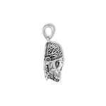 Sparrow Piratenschädel-Anhänger von SEINERZEIT aus 925 Sterling Silber mit Piratenhaube und Piratenklappe in Seitenansicht