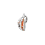 Spooky Kürbis-Anhänger von SEINERZEIT aus 925 Sterling Silber mit orangefarbenen Zirkonia in Seitenansicht