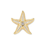 Goldfarbener Svenja Crystal Seestern Anhänger mit weißen Zirkonia aus 18k vergoldetem 925 Sterling Silber