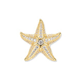 Goldfarbener Svenja Crystal Seestern Anhänger mit weißen Zirkonia aus 18k vergoldetem 925 Sterling Silber