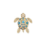 Tuto Turquoise Schildkröten Anhänger aus vergoldetem 925 Sterling Silber mit türkisblaue Steinen