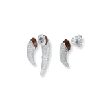 Boucles d'oreilles ivoire brillant