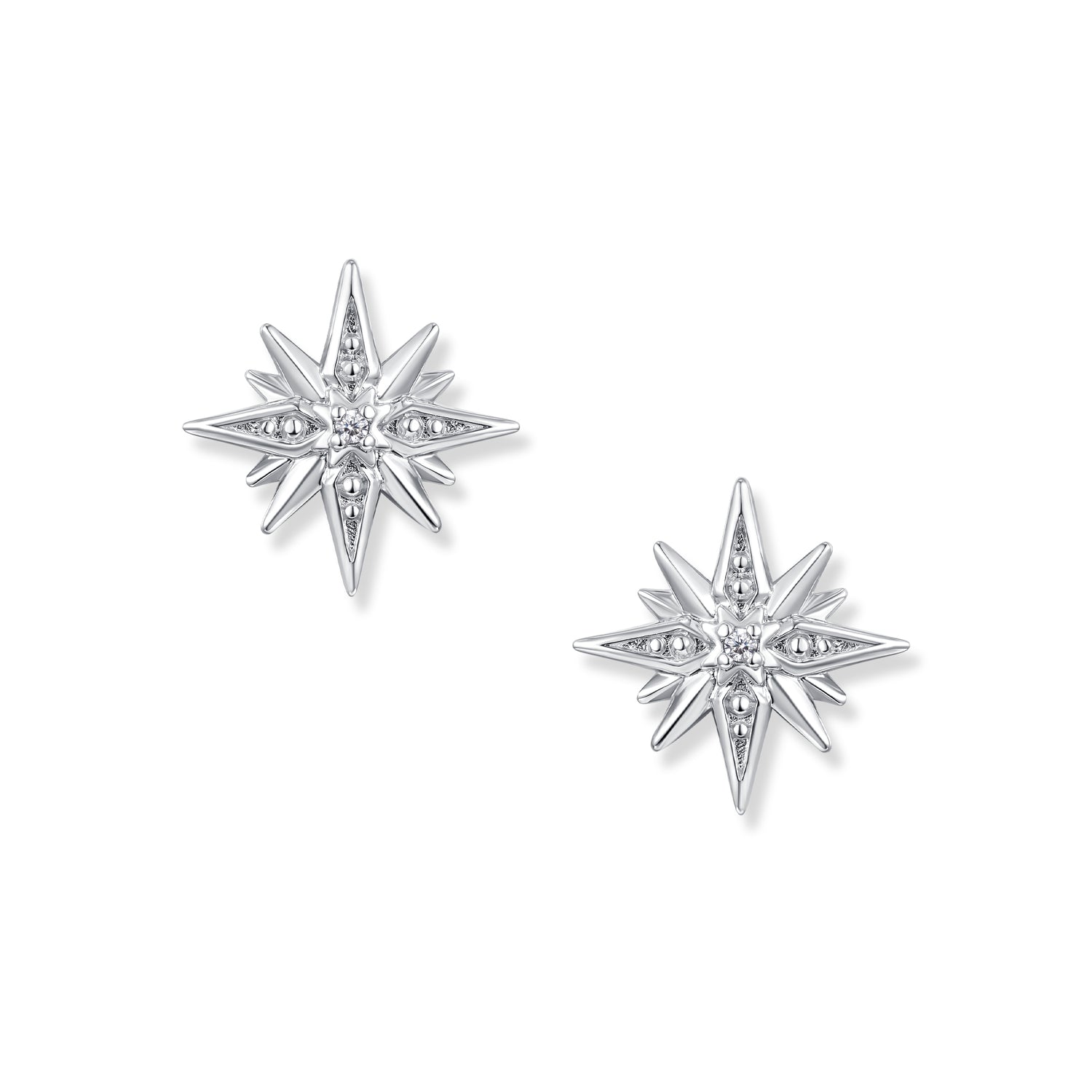 Astra Boucles d'oreilles Étoile Argent