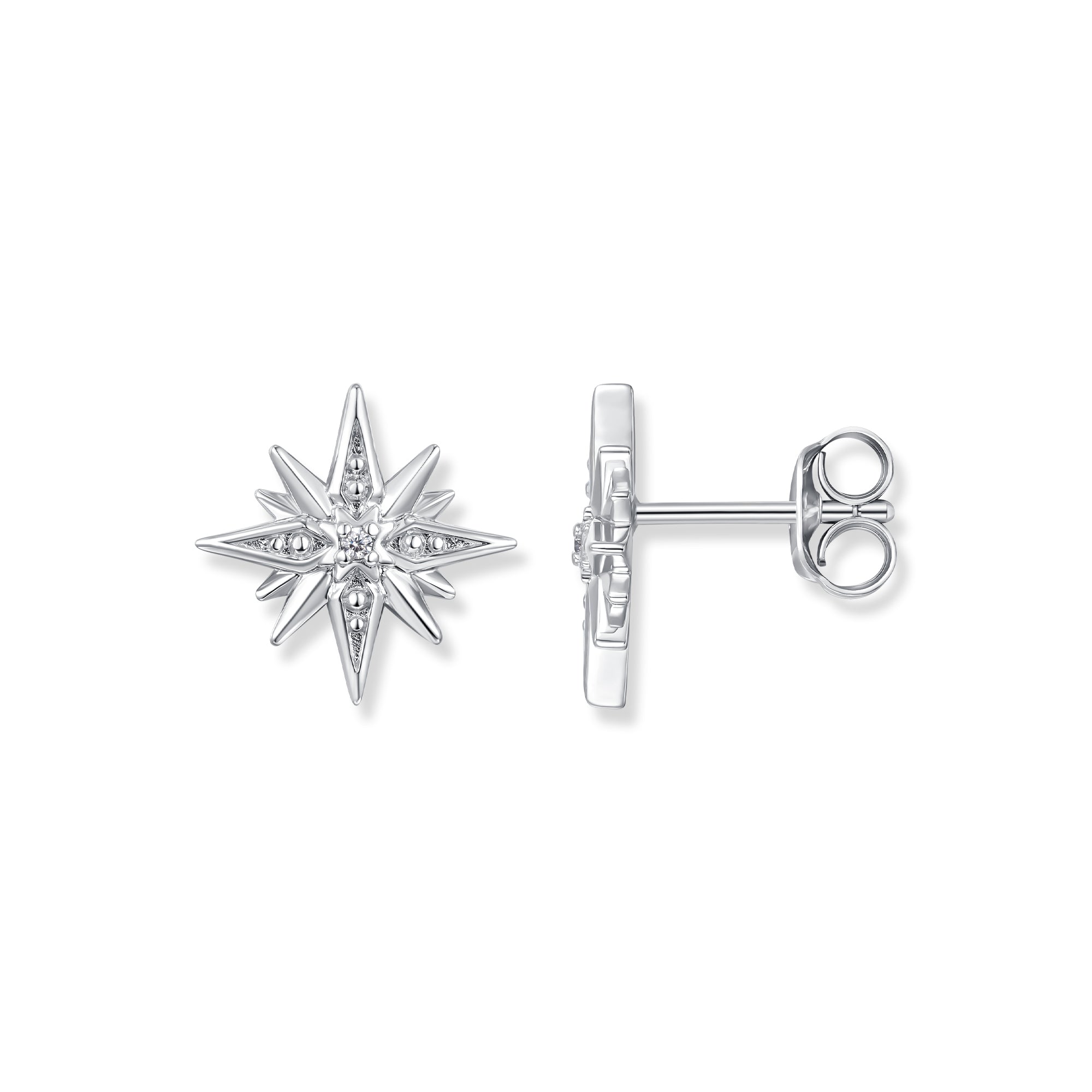 Astra Boucles d'oreilles Étoile Argent